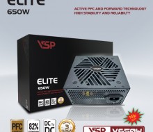 Nguồn máy tính VSP Elite V650W Active PFC Chính Hãng