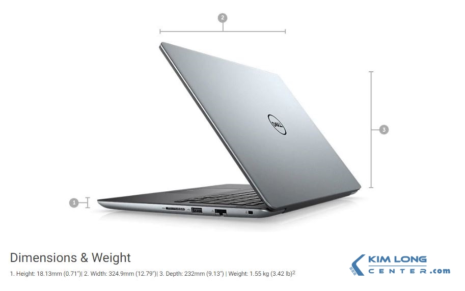 kích thước và cân nặng laptop dell vostro 5481