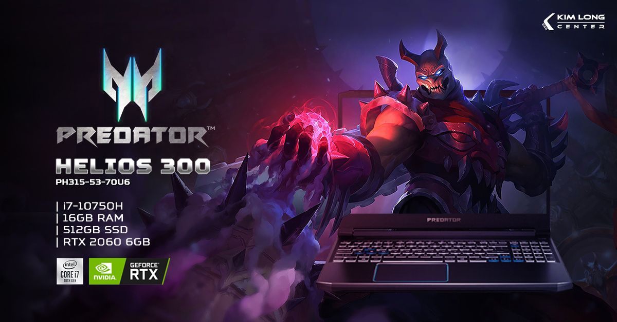 Laptop gaming Acer Predator Helios 300 PH315-53-70U6