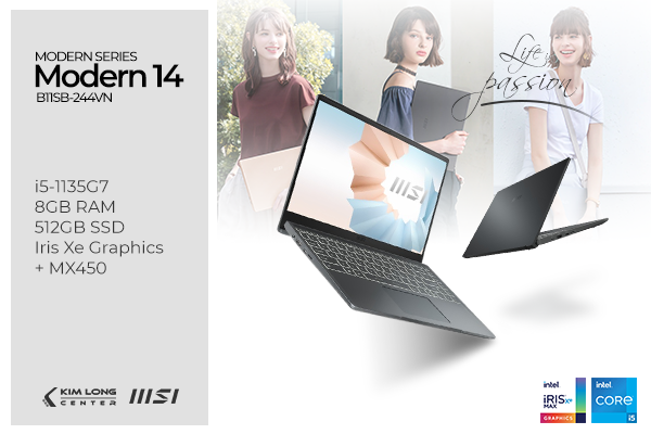 laptop MSI Modern 14 B11SB-244VN