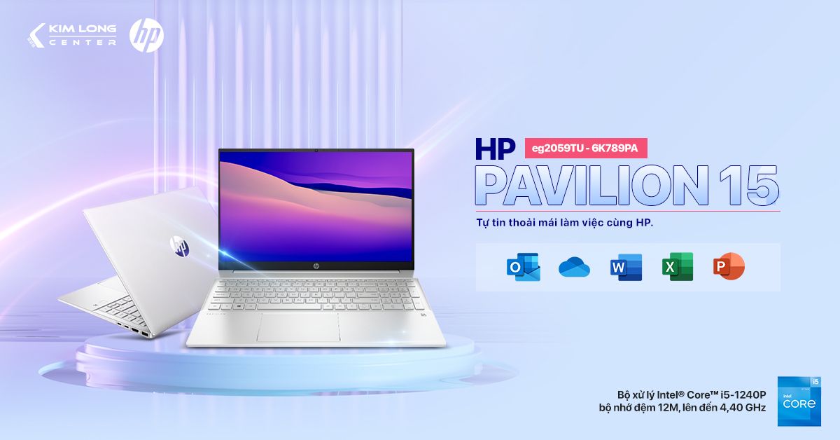 Laptop HP PAVILION 15-EG2059TU I5-1240P/ 8Gb/ 256Gb SSD/ 15.6FHD/ Win 11/  6K789PA