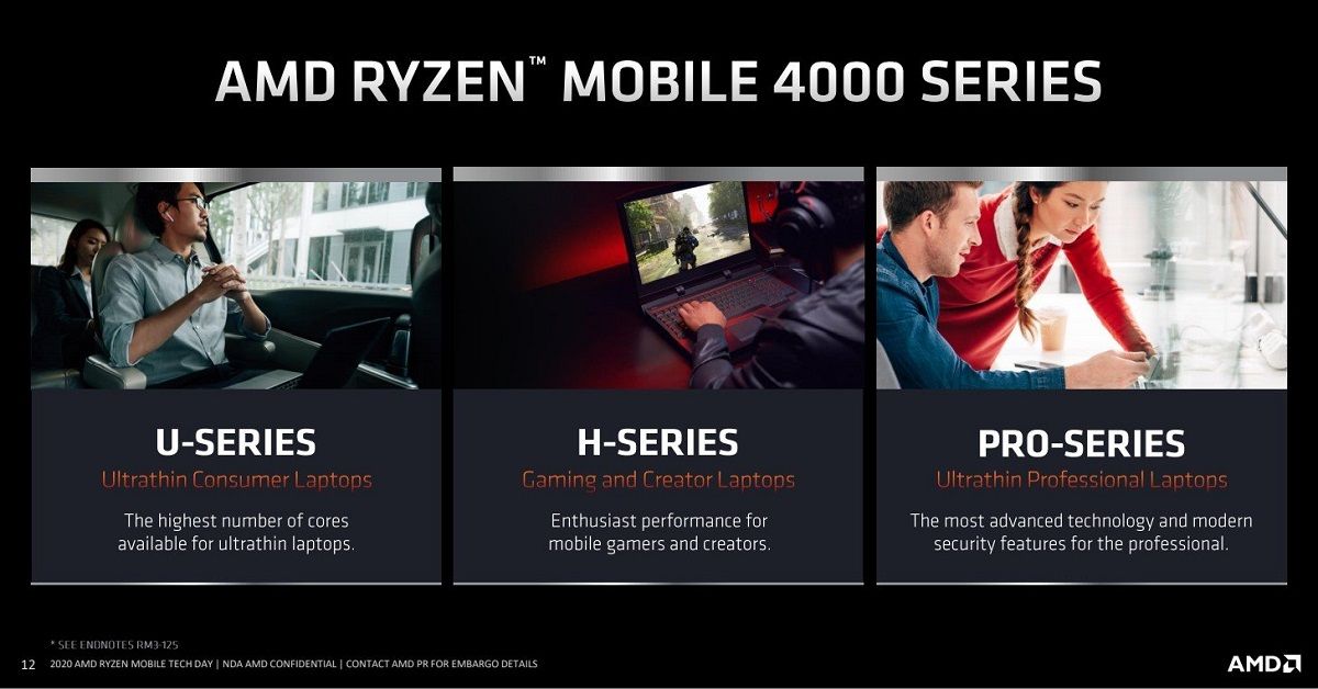 AMD Ryzen 4000 bao gồm dòng U, H và Pro series