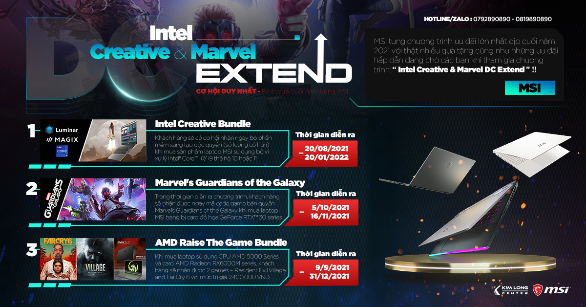 MSI cùng chương trình: Intel Creative & Marvel dc extend
